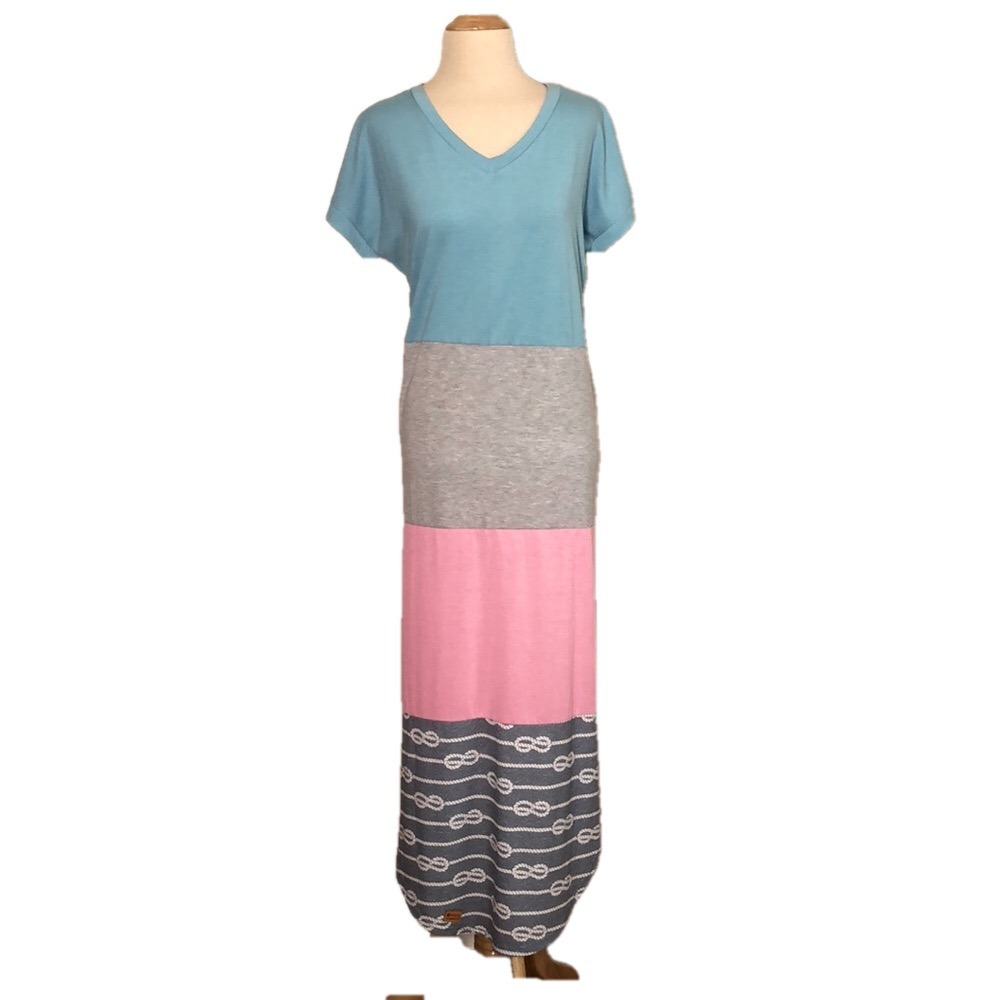 SIMPLY‎ SOUTHERN Women's Small Colorblock Maxi Dress Feminine Country NEW